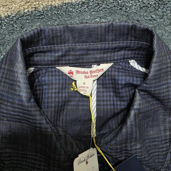 NWT Brooks Brothers Red Fleece Plaid Blue Black Rain Cape Jacket S - Picture 4 of 9